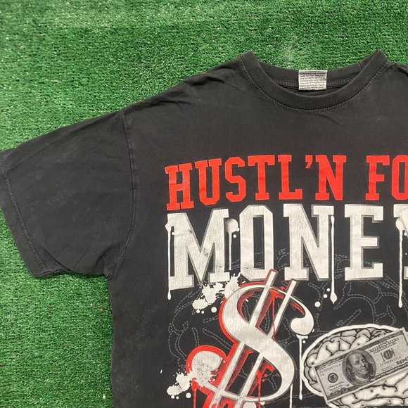 Vintage Y2K Hustle Money Essential Rap Hip Hop T-Shirt - Picture 2 of 5